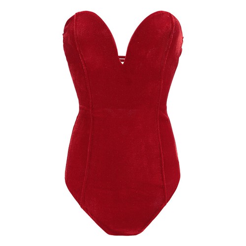 Dama Mono de Terciopelo Terciopelo Body Sin Tirantes Espalda Cruzada Fiesta Noche Club Ropa - Imagen 13 de 22