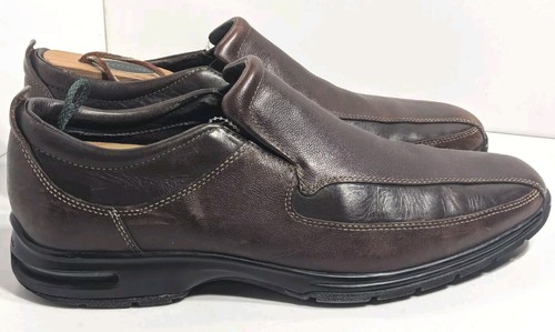 Cole Haan Leather Shoes NikeAir Slip On Loafer Rubber Outsoles Brown Men's 11.5