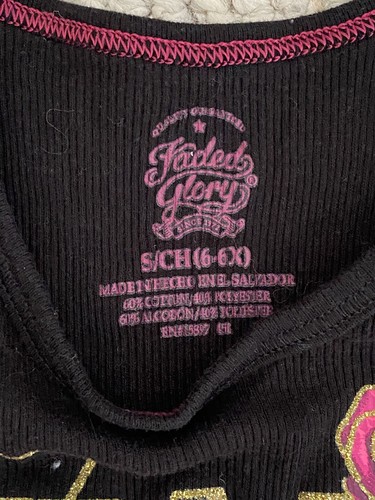 Faded Glory Girl's Size 6 Black and Pink “VARSITY” Tank Top - Picture 2 of 3