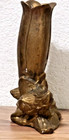 VASE w/FLORAL DECOR   BRONZE — photo 4