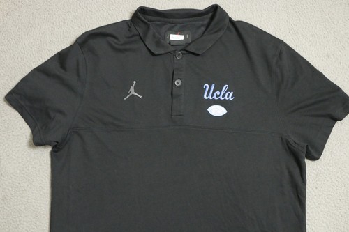 Jordan UCLA Bruins Polo Shirt Mens XL Coach Brian Team Issued Game Used Black - Picture 2 of 11