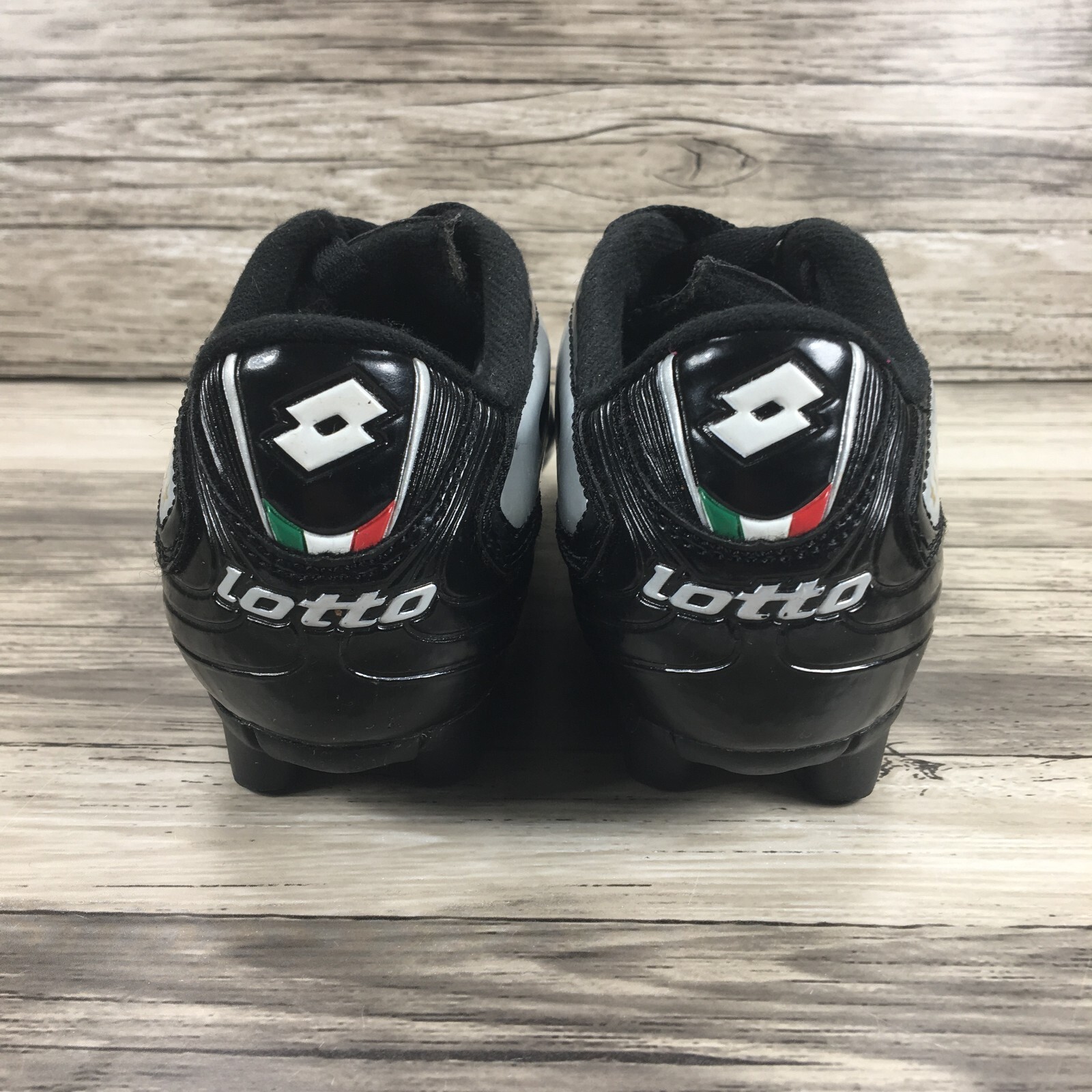 Tacchetti calcio lotto gioventù taglia 11 neri grigi stringati punto flessibile top basso