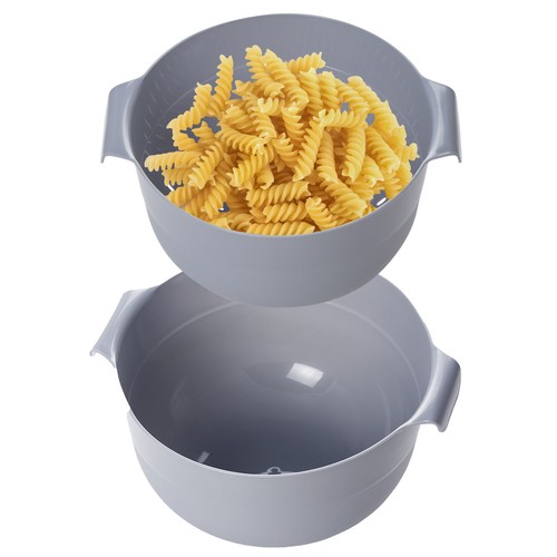 6er Set Kunststoffschüssel Salatschüssel Schüssel mit Deckel + Küchensieb - Bild 2 von 12