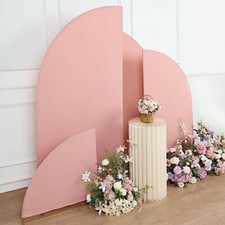 4 Matte DUSTY ROSE Fitted Spandex Half Moon Wedding Arch Backdrop STAND COVERS