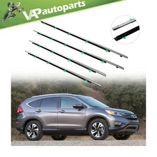 4x Front & Rear Door Weatherstrip Window Moulding Trim for Honda CR-V 2012-2016