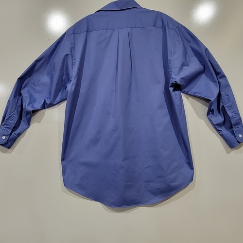 Cambridge Classics Men's Blue Button Down Pleated Dress Shirt Size 16 1/2 32/33 - Picture 2 of 7