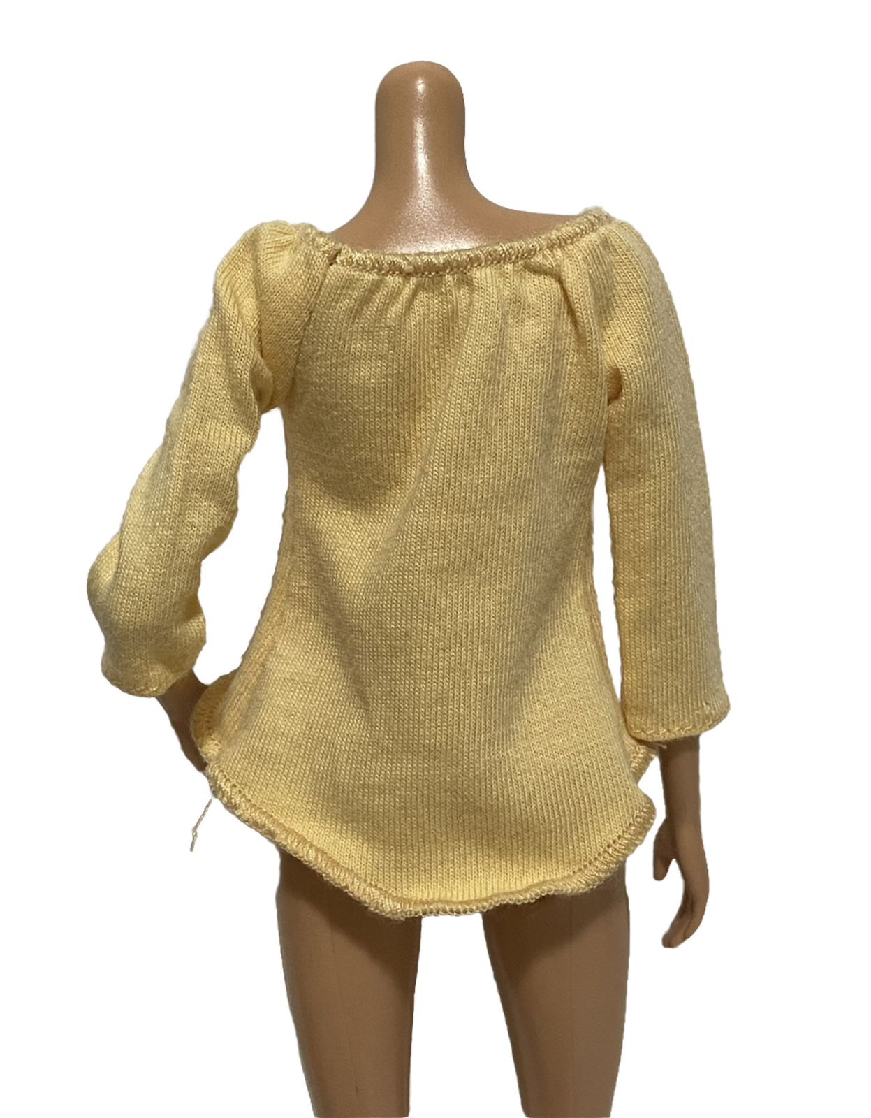 Barbie Doll Clothes Asymmetrical  Yellow Long Sleeveless Shirt Top Pull On