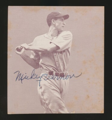 1947-66 Exhibit Supply Co -MICKEY VERNON (Senators) *AUTOGRAPHED* Trimmed d.2008
