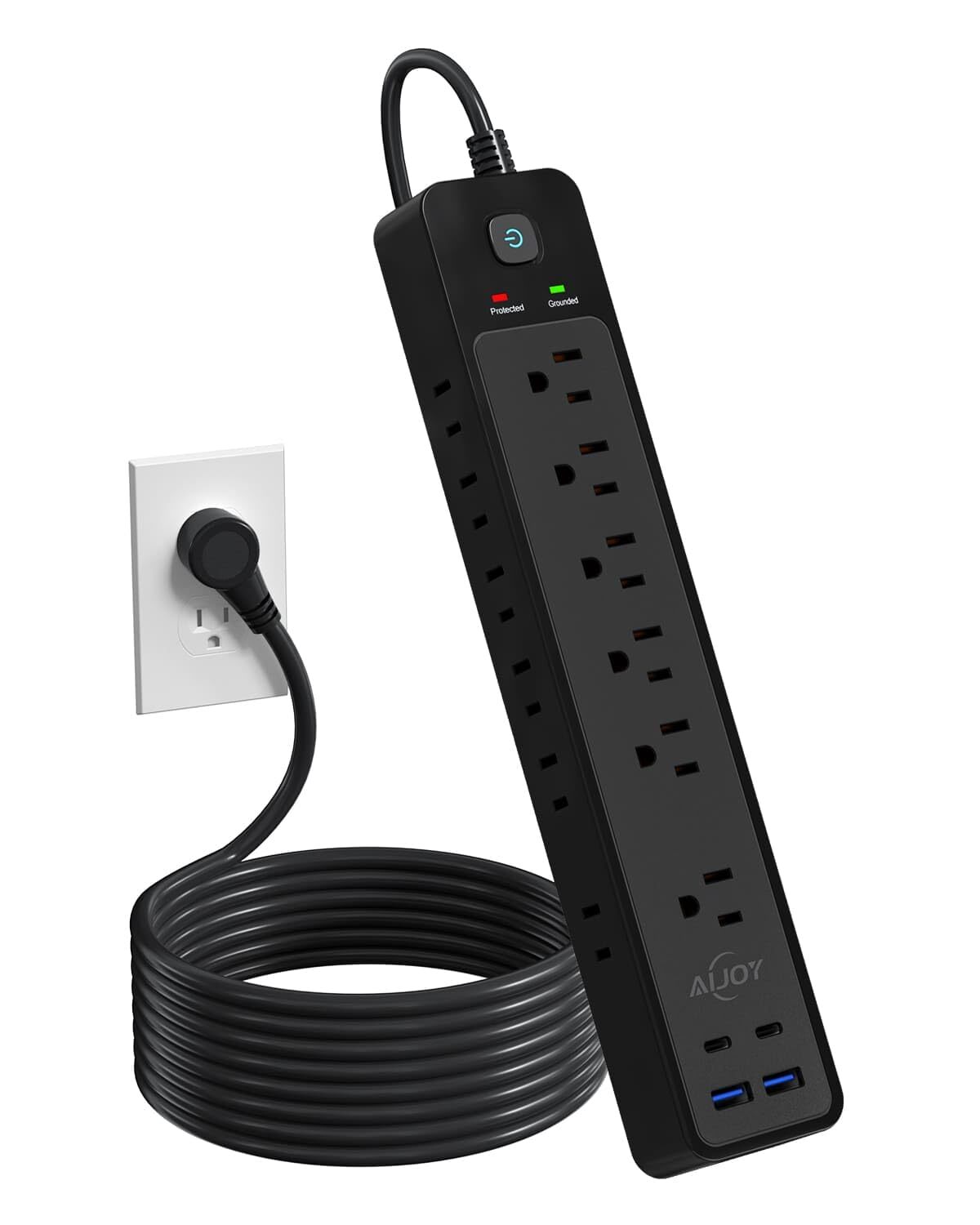 Surge Protector Power Strip - 5Ft Extension Cord with Multiple Outlets,12 Out...-image