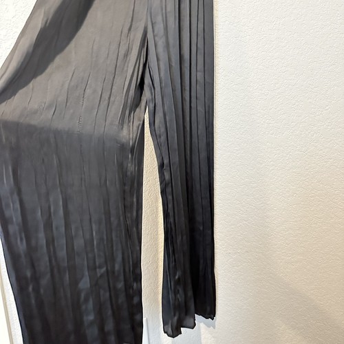 New Zara Satin Effect Wrinkle Look Ruffled Halter Black Jumpsuit Small 9878/098 - Picture 4 of 10