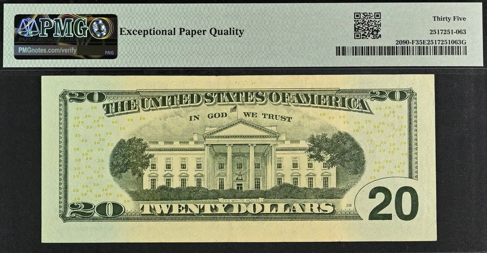 2004 $20 Federal Reserve Note PMG 35EPQ wanted three digit low serial number 458 - Image 3 of 3