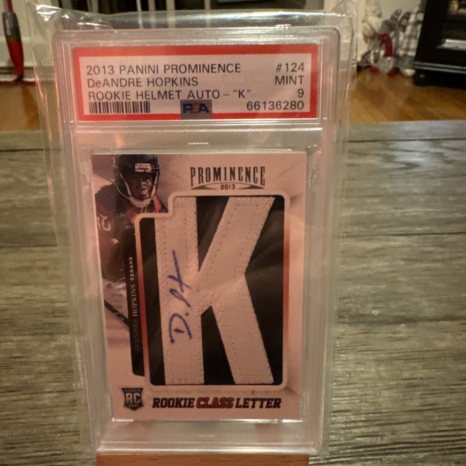 DeAndre Hopkins Panini Prominence #124 Rookie Helmet Autograph-K