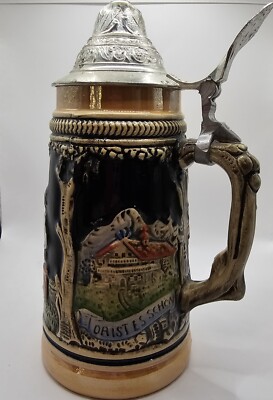 Vintage German Beer Stein Mug W.Schmidt hand painted  Made In Germany
