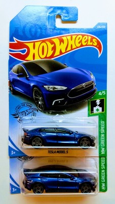 Tesla Model S 226 Blue 2019 Hot Wheels Case N Hw Green Speed Series Lot Of 2 Ebay