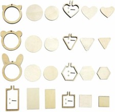 Mini Wooden Embroidery Hoops Frame for Craft Decoration Jewellery Making 8 Sets