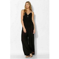 Ecote Urban Outfitters Gauze Double-Strap Jumpsuit V-Neck Wide Leg M 268615