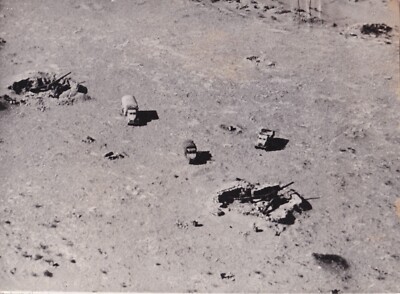 Original Pressefoto 2.WK Achse Attrappe Geschützstellungen bei Halfaya 20.1.1942