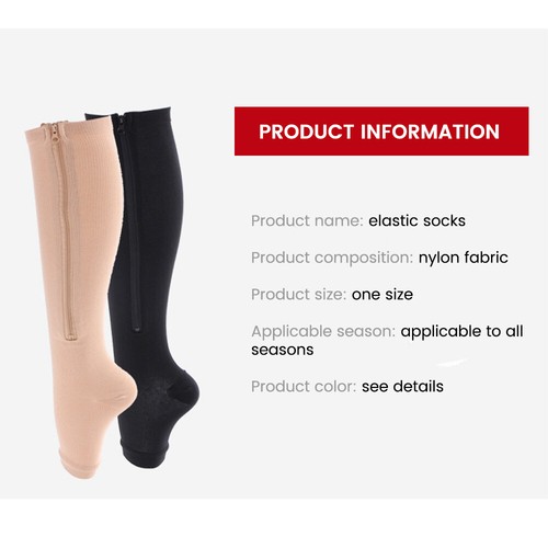 Unisex Copper Compression Varicose Vein Socks Zip Sports Pressure Leg Support US - Picture 5 of 30