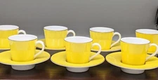 Mottahedeh Vista Alegre Sunshine Yellow Espresso Demitasse Cup and Saucer **MANY