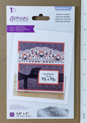 Gemini Crafters Companion Edge'ables HEARTFELT WISHES Heart Love Valentine Cards