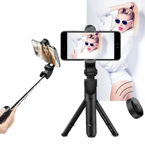 3 en 1 Bluetooth Selfie Stick Teléfono Trípode Extensible Monópode con Controlador Reino Unido - Imagen 1 de 12