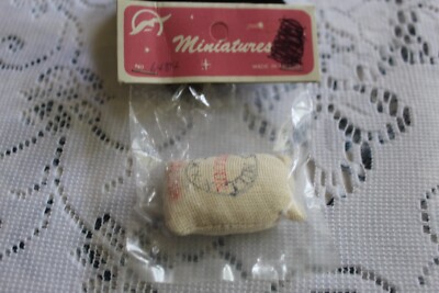 Vintage Miniature Dollhouse FAIRY GARDEN Large Flour Sack  New in Package