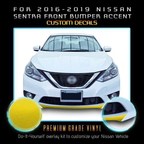 For 2016-2019 Nissan Sentra Front Bumper Lip Accent Overlay Satin Metallic Vinyl - Picture 16 of 16