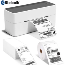 Bluetooth Shipping Label Printer 4x6" Thermal Desktop Printer + 500 Labels Lot