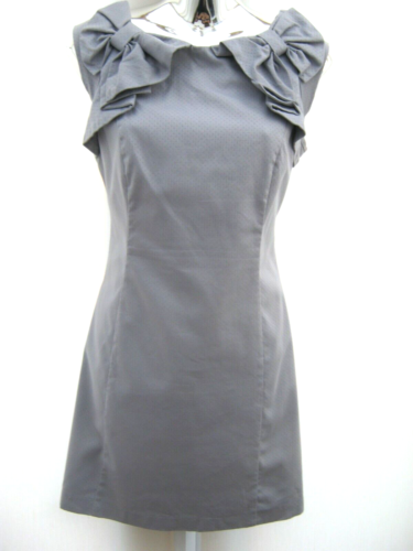 Warehouse Women's Silver Grey Sleeveless Polka Dot Knee Length Dress Size 10 - Afbeelding 1 van 6