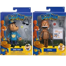 Dog Man  5" inch Figure Bundle Dog Man + Petey by Jakks Pacific