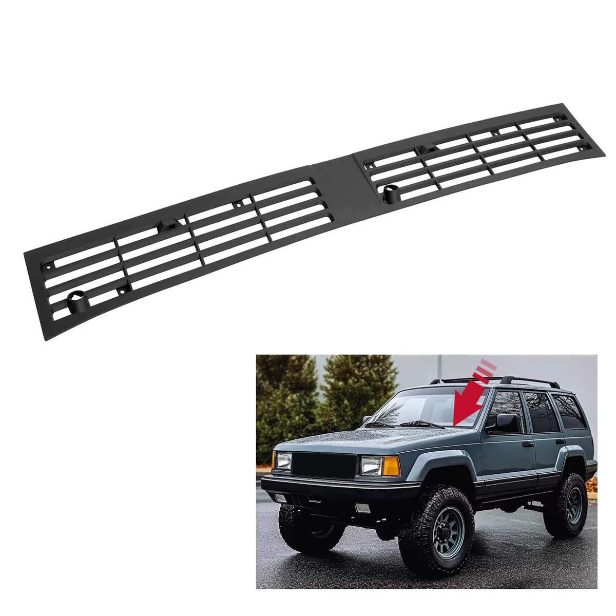 Front Windshield Wiper Panel Cover For 1987-1999 Jeep Cherokee