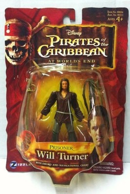 Zizzle Disney Pirates of the Caribbean Prisoner Will Turner 4'' Figure 2007 NEW