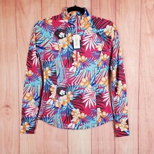 Tommy Bahama Womens Golf Tennis Full Zip Jacket Sz XS Tropical Floral NEW