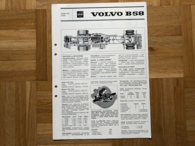 Brochure Volvo B58 Bus 1966 brochure brochure catalogue coach bus