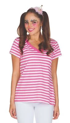 MARKENLOS Kostüm Ringelshirt pink weiß Damen Ringelhemd Gr.34-40 Clown Karneval Fasching