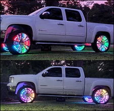 JHB 15.5" APP Remote DOUBLE ROW Brake Reverse Turning CHASING LED Wheel Lights