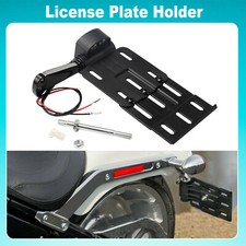 Extendable License Plate Holder For Harley Sportster 883/1200 XL Bracket W/Light