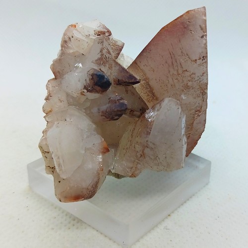 Dogtooth Calcite Specimen Natural Red Calcite Crystal Cluster Stone With Base - 第 1/9 張圖片