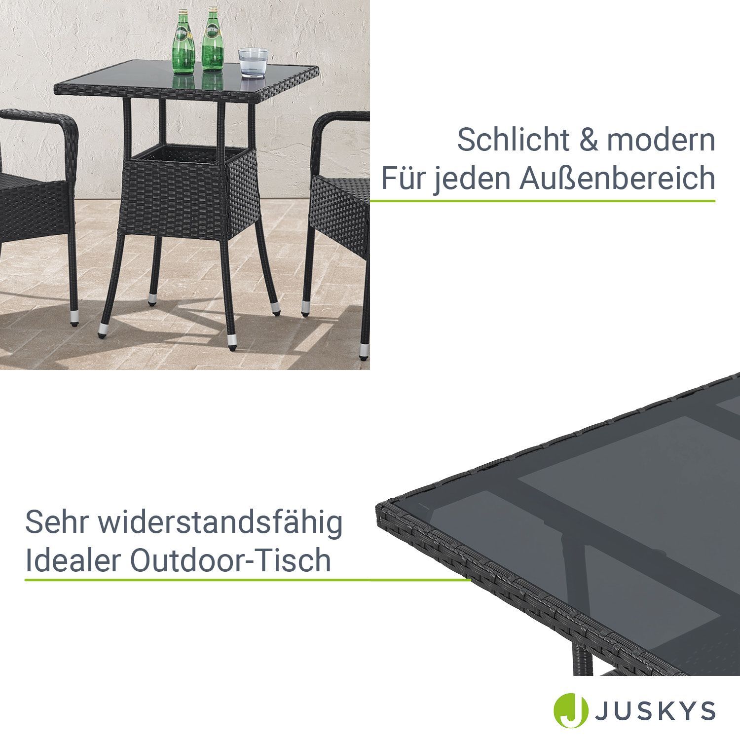 Gartentisch Eckig Tisch Balkontisch wetterfest Outdoor Beistelltisch