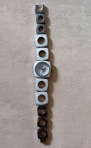 * QUANTITY * WOMEN'S WATCH * WHITE & STAINLESS EMAIL BRACELET * - Picture 1 of 3