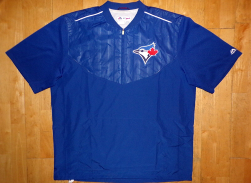 MLB TORONTO BLUE JAYS Mens XL 1/4 Zip COOL BASE Windbreaker Pullover Wind Shirt - Picture 1 of 14