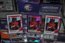 2024 Donruss Elly De La Cruz Cincinnati Reds #18 Red and Blue Foil + 2 Base Card