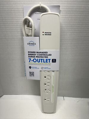 7-Outlet Surge Protector Uninex Energy Saving Advanced Power Strip New