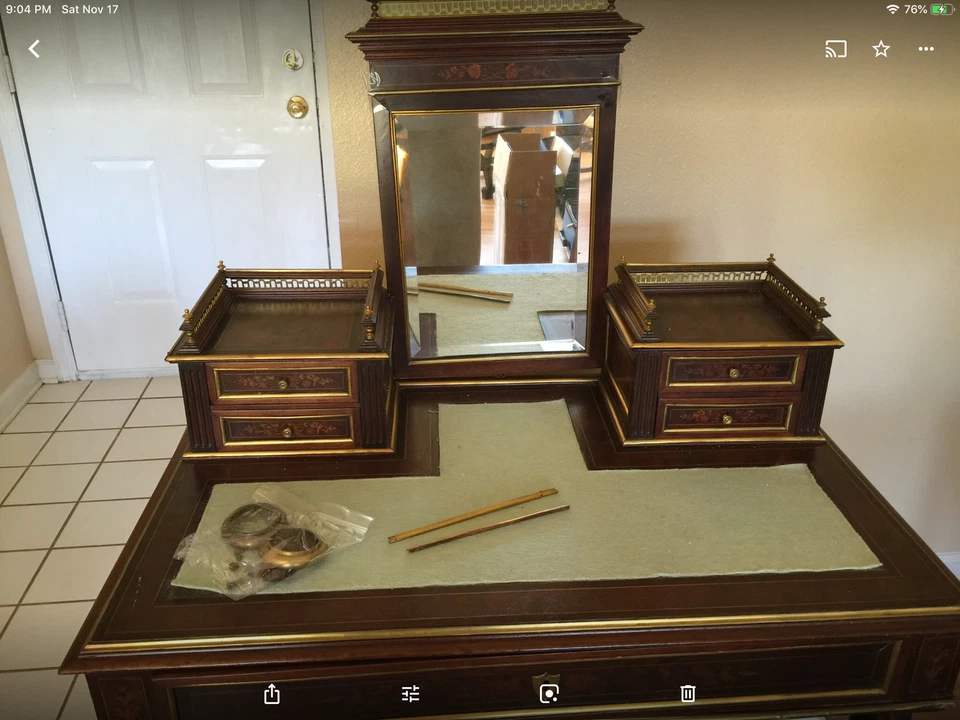 Secretária fina mogno francês do século 19 bonheur de jour - Imagem 2 de 4