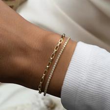 1.00CT Round Cut Lab-Created Diamond Women's Tennis Bracelet 14K Yellow Gold