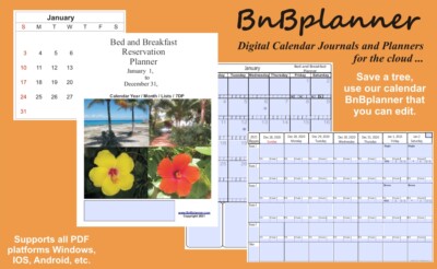 Full 2022 Bed and Breakfast Reservation Planner Calendars