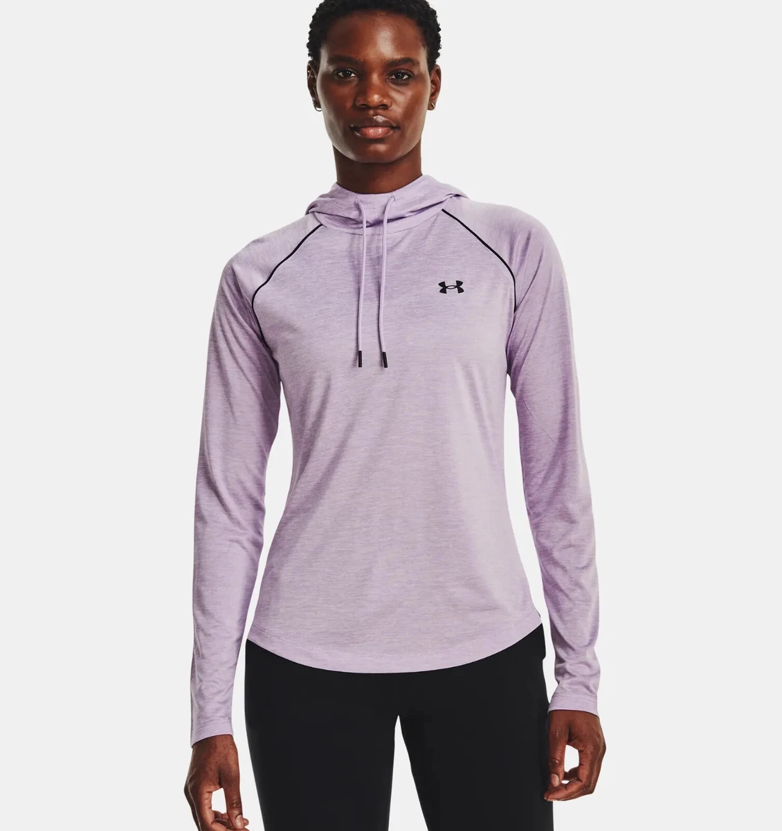 UNDER ARMOUR WOMEN UA VELOCITY WORDMARK HOODIE SHIRT LAVENDER #1362868-NWT