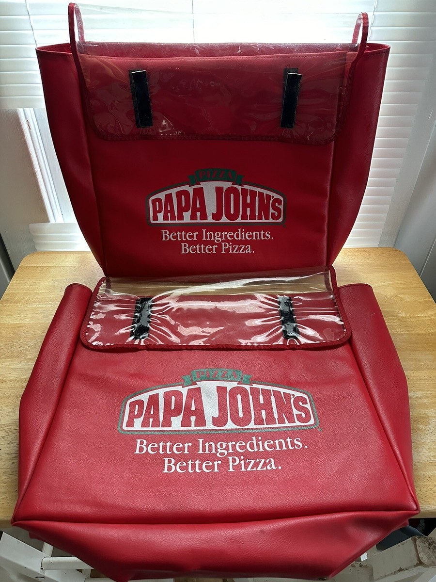Papa John's Rare Red Leather Hot Bag | eBay