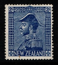 New Zealand 1926 King George V Admiral 2/- deep blue inverted wmk SG466w Mint