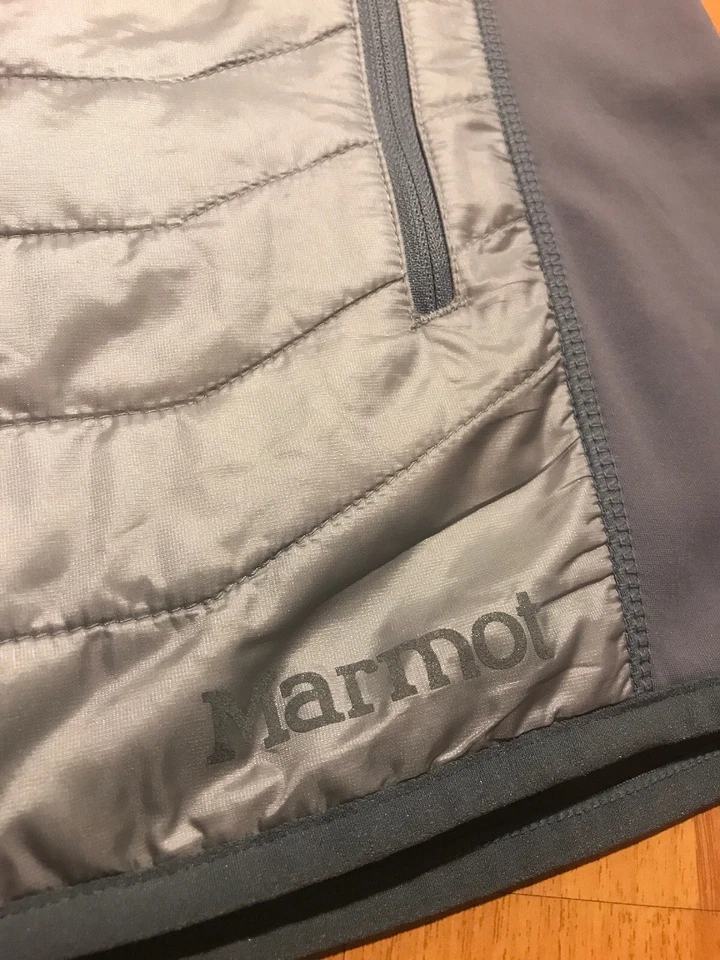 Chaleco acolchado acolchado acolchado Marmot cremallera completa gris para mujer grande L bolsillos con cremallera Foto 2 de 4